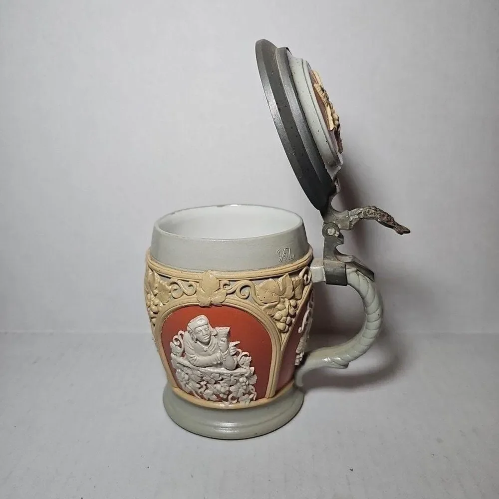 Vintage Antique Villeroy & Boch Mettlach Beer Stein Mug 1266 Antique Breweriana
